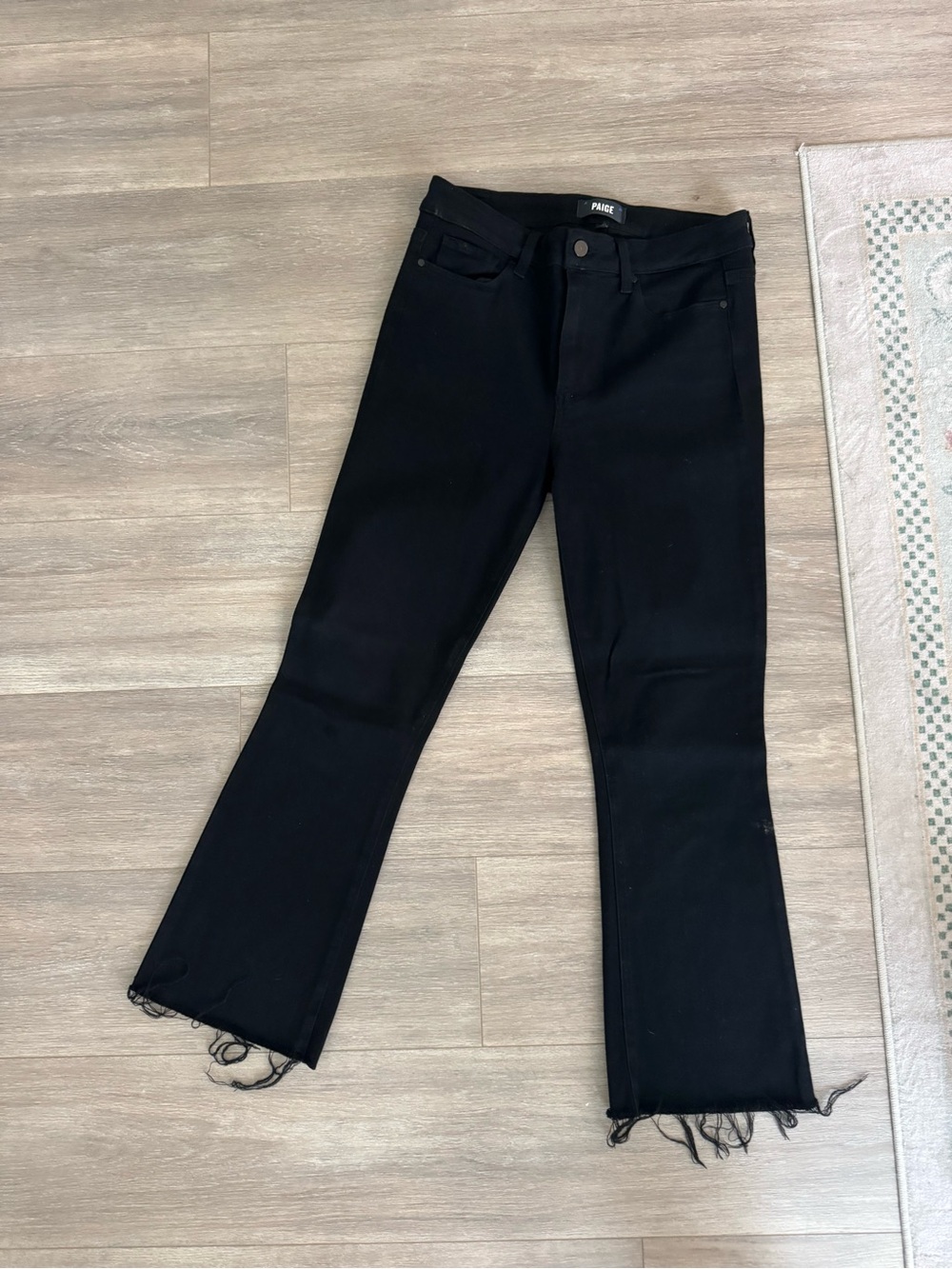 PAIGE Women's Black Kickflare Jeans